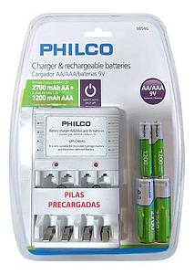 CARGADOR DE PILAS PHILCO INCLUYE 2 PILAS AAA Y 2 PILAS AA