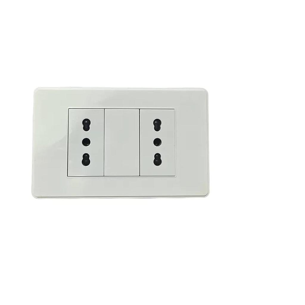 ENCHUFE VELLMAX 16A 250V V-SO-0602-10 WH DOBLE