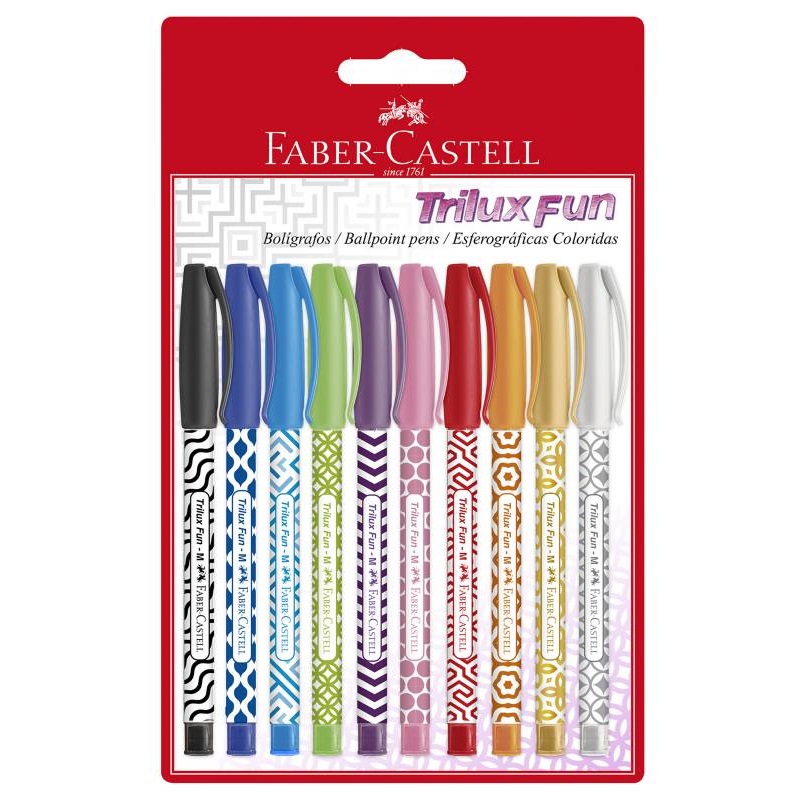 PACK LAPIZ PASTA TRILUX FUN  10 UNIDADES