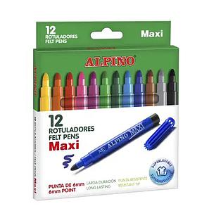 ROTULADORES ALPINO MAXI 12 COLORES