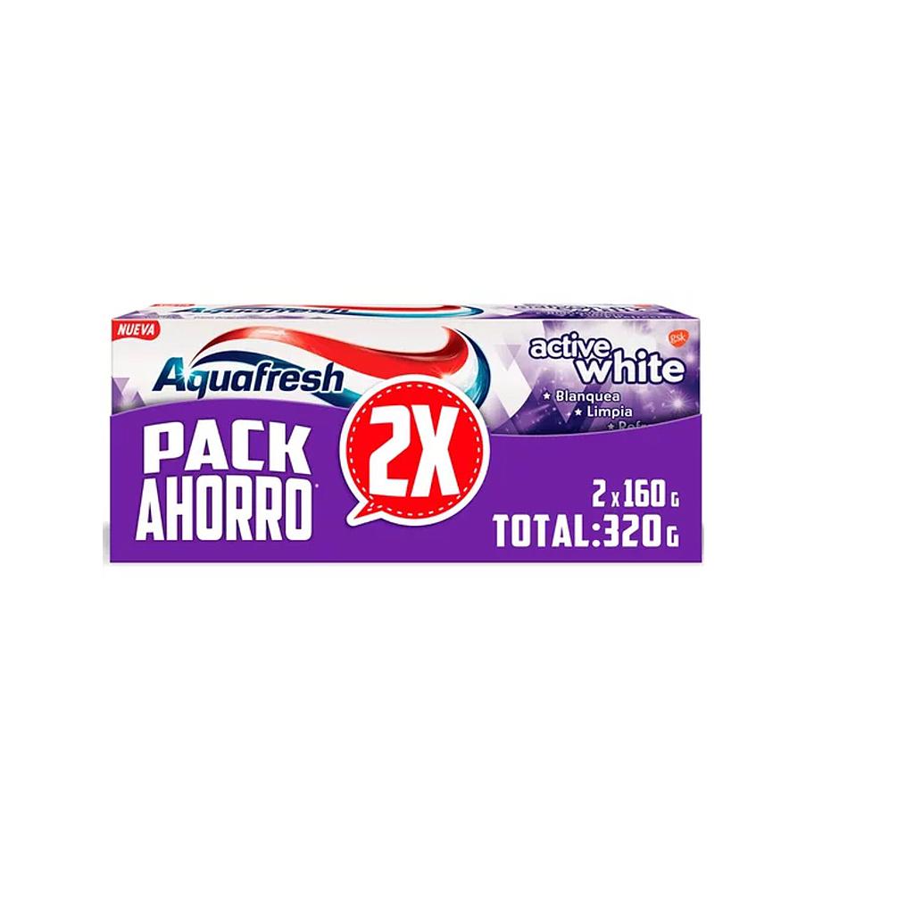 PACK PASTA DENTAL AQUAFRESH ACTIVE WHITE 2X 160GR.
