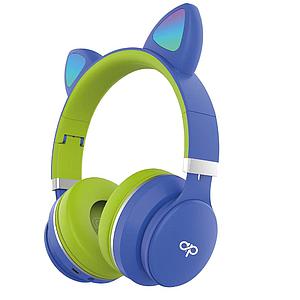 AUDIFONOS AUDIO PRO CAT EAR BT/FM/AUX/MSD AZUL