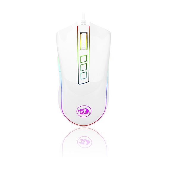MOUSE GAMER REDRAGON RGB COBRA 10000DPI M711W BLANCO