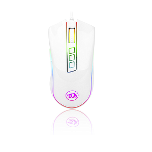 MOUSE GAMER REDRAGON RGB COBRA 10000DPI M711W BLANCO