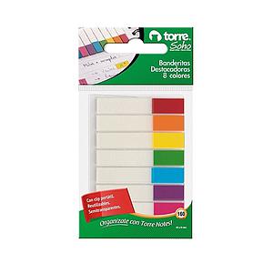 BLISTER BANDERITAS TORRE DESTACADORAS 8 COLORES 160 UND. 