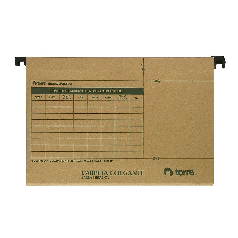 CARPETA COLGANTE TORRE KRAFT B/PLASTICA RECICLADA