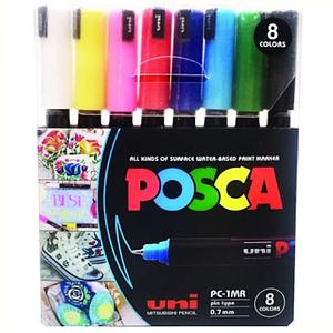 SET MARCADOR POSCA PC-1MR 0.7MM 8 COLORES 