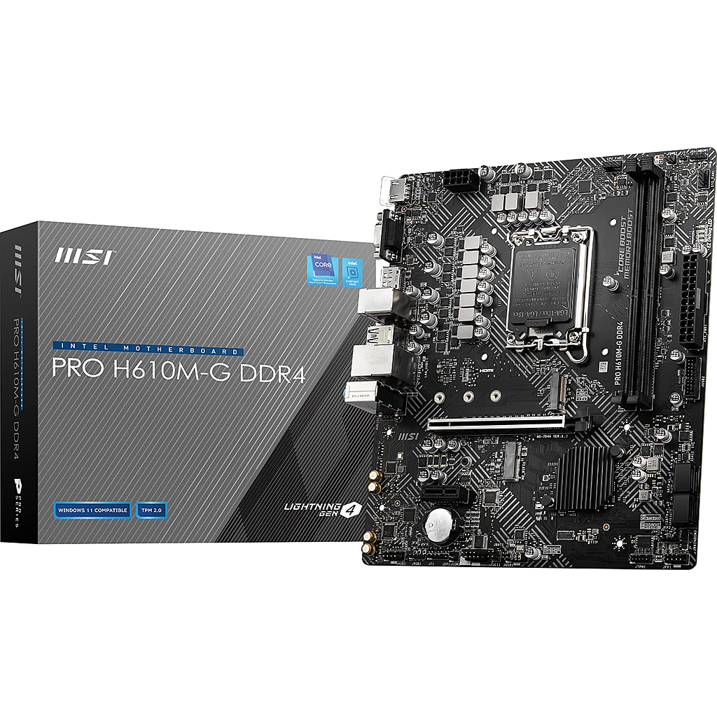 PLACA MADRE MSI PRO H610M-G DDR4 INTEL 12GEN SOCKET LGA1700 MICRO ATX
