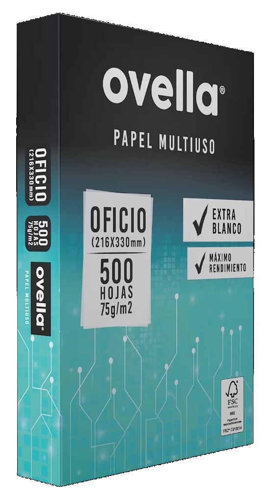 RESMA PAPEL FOTOCOPIA OVELLA OFICIO 75 g/m2 500 HOJAS (CM)