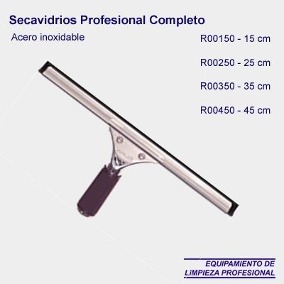 SECA VIDRIOS 35 CMS INOX. CON MANGO