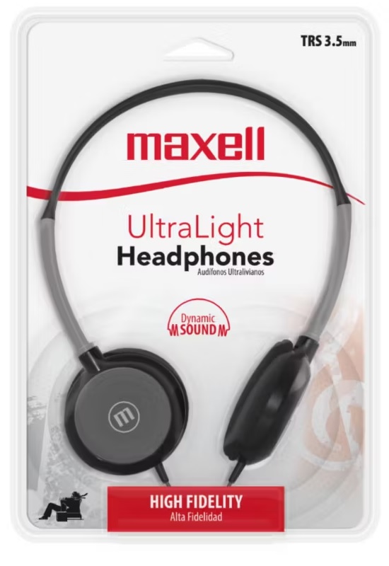 AUDIFONOS MAXELL HP-200 NEGRO C/MIC AUX 3.5
