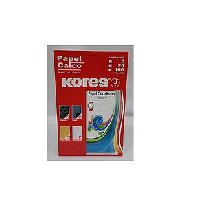 CARPETA CALCO KORES OFICIO AZUL P/LAPIZ 5UNID.
