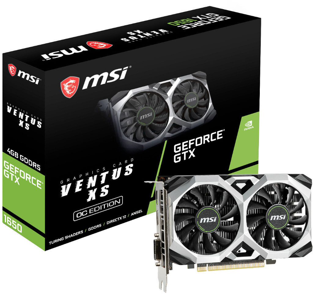 TARJETA DE VIDEO MSI GEFORCE GTX 1650 4GB/GDDR5 D6 VENTUS XS OCV3 DISPLAYPORT/HDMI/DVI