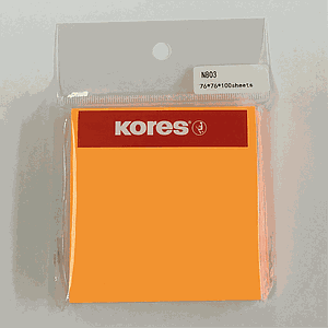 TACO NOTES KORES ADHESIVO NARANJO 76 X 76 MM 100 HJS.
