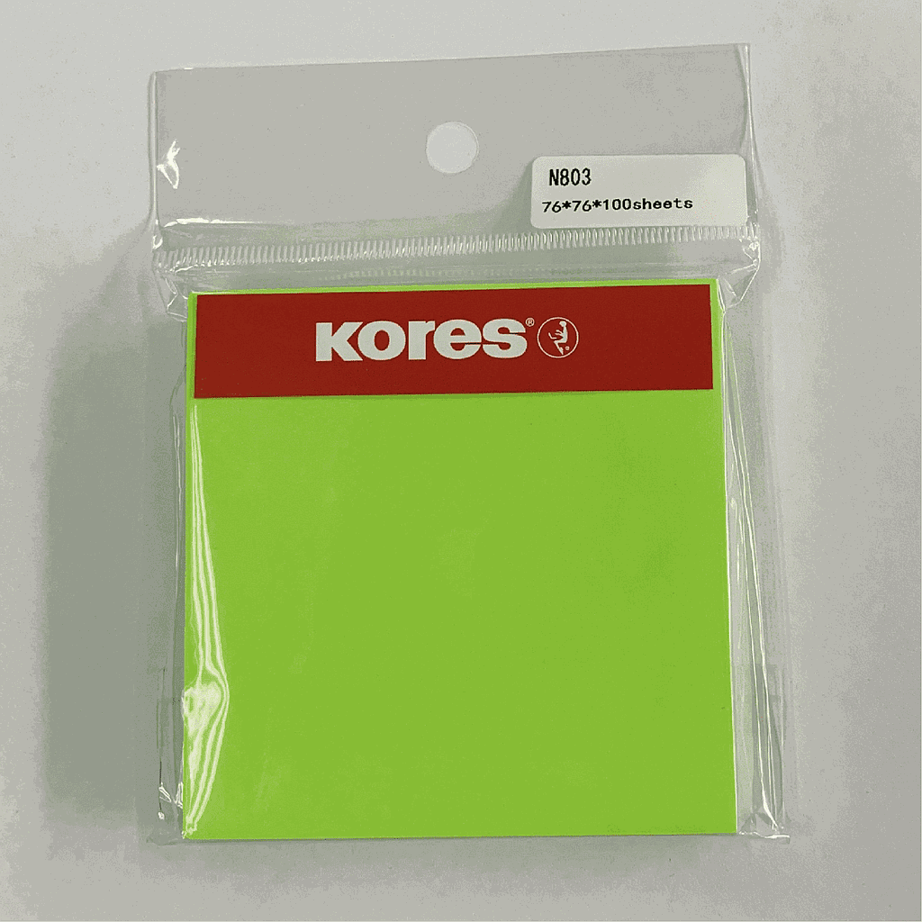 TACO NOTES KORES ADHESIVO VERDE 76 X 76 MM 100 HJS.