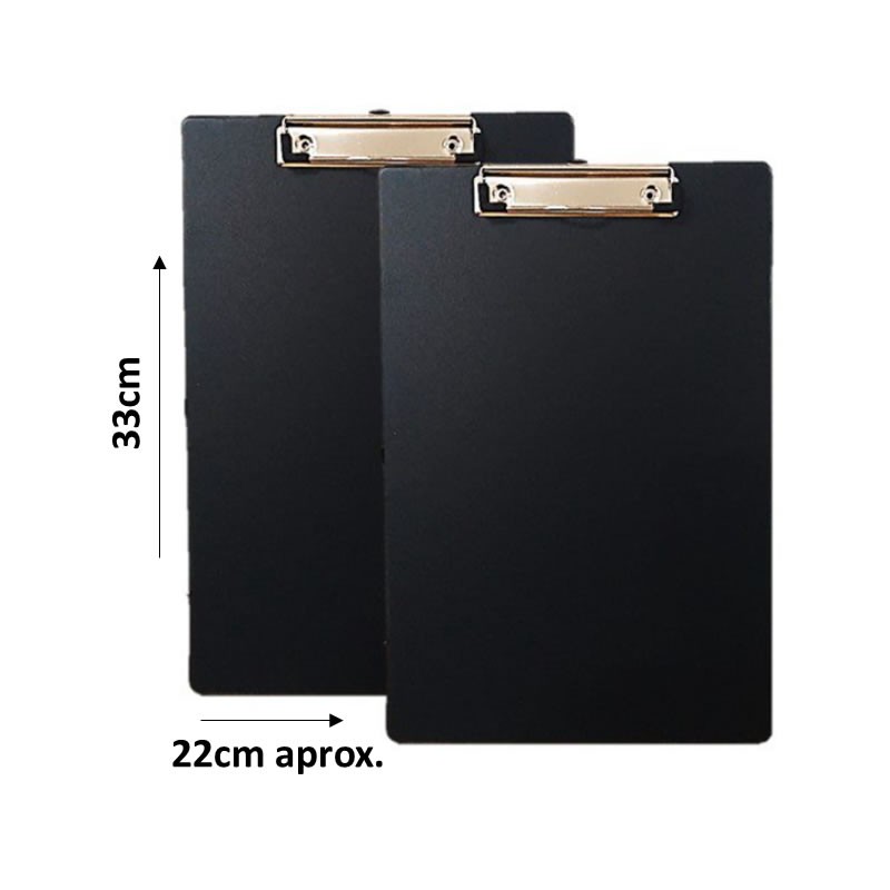 TABLA CON APRETADOR SIMPLE KORES OFICIO VINILICA NEGRA (FL53)