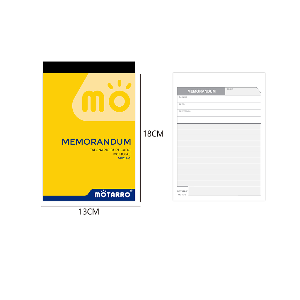 TALONARIO MEMORANDUM MOTARRO 100 HJS. (MU112-3)