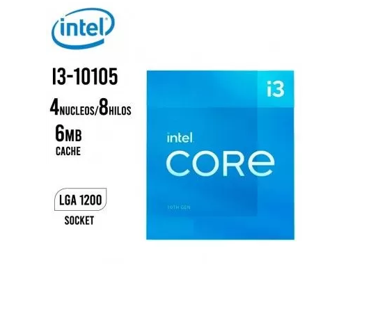 PROCESADOR INTEL i3-10105 Core 3.70GHz 6MB LGA1200 10th Gen