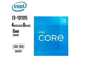 PROCESADOR INTEL i3-10105 Core 3.70GHz 6MB LGA1200 10th Gen