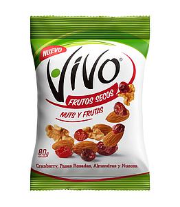 NUTS FRUTOS SECOS Y FRUTAS VIVO 80 GRS.