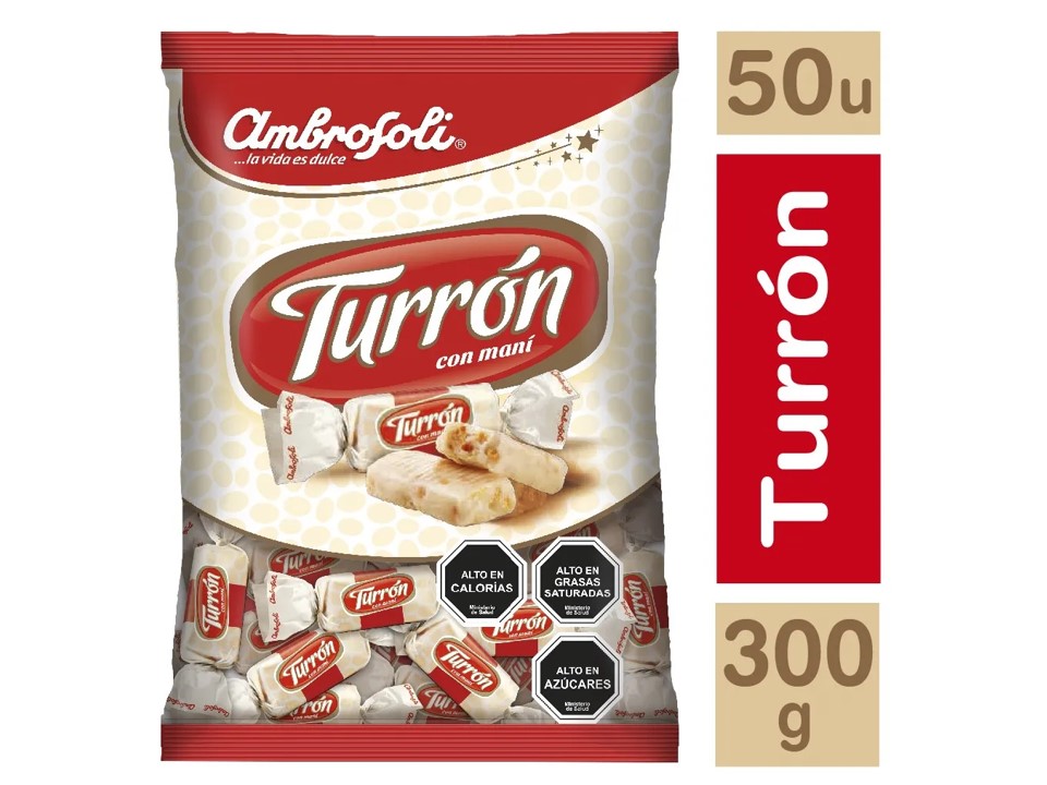 BOLSA CALUGAS MINI TURRON CON MANI AMBROSOLI 300GRS.