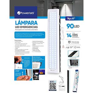 LAMPARA DE EMERGENCIA POWERLAB 90 LED RECARGABLE