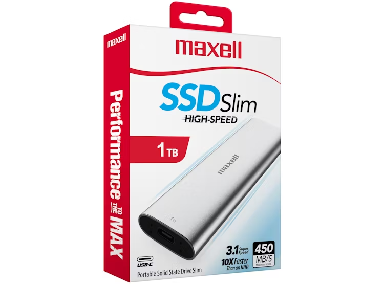 DISCO DURO EXTERNO SSD MAXELL 1TB SLIM USB TIPO C