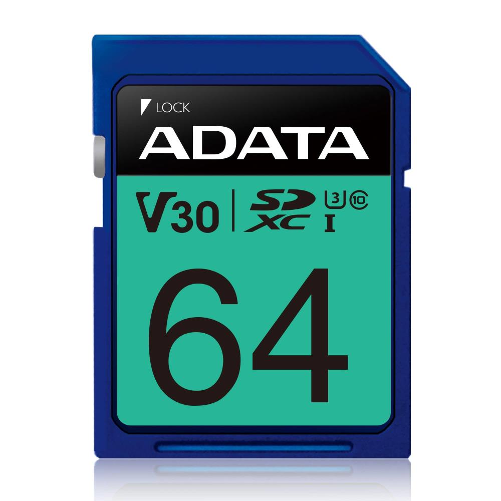 TARJETA DE MEMORIA ADATA SDXC 64GB UHS-I U3 V30 CLASS 10 4K