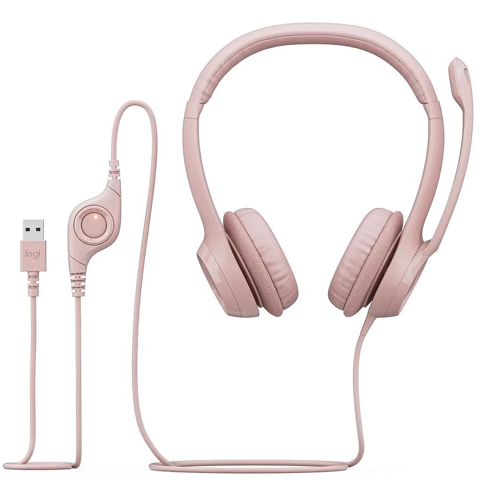 AUDIFONO LOGITECH H390 USB/MIC ROSE