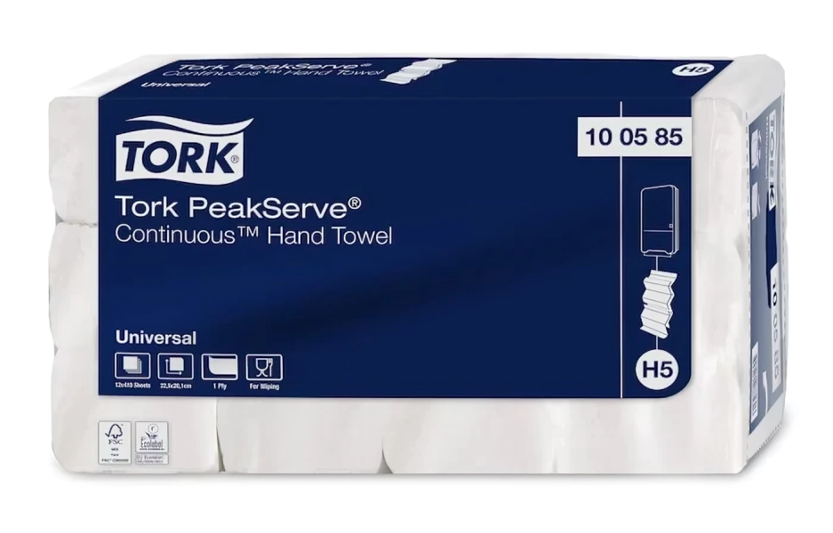 TOALLA CONTINUA TORK PEAKSERVE UNIVERSAL 12 X 410 HOJAS