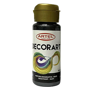 PINTURA DECORART ARTEL 60 ml NEGRO METALICO Nº 128