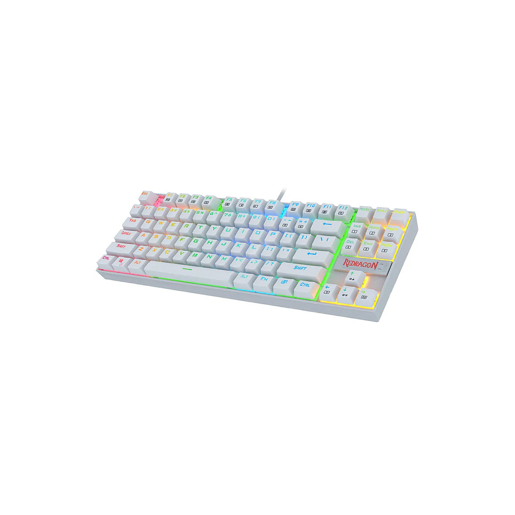 TECLADO MECANICO REDRAGON GAMING KUMARA WHITE RGB K552W-RGB