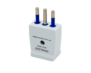 ENCHUFE MACHO VERTICAL PHILCO 2P 10A 250V 19PLC78550 BLANCO