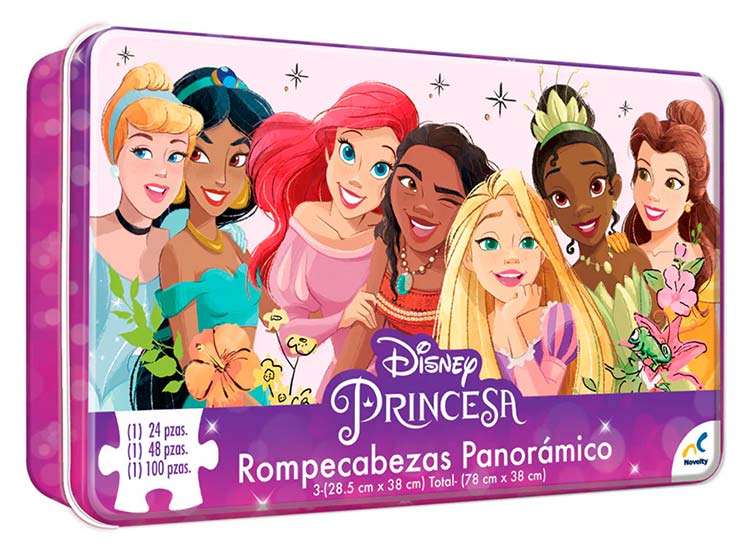 PUZZLE PANORAMICO 3 EN 1 DE 24/48/100 PZS. PRINCESA DISNEY +3a. (COD.JCA2848)