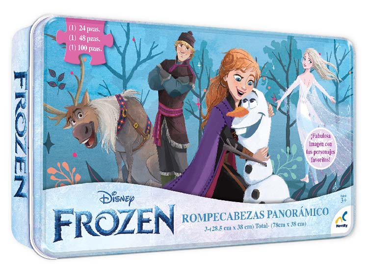 PUZZLE PANORAMICO 3 EN 1 DE 24/48/100 PZS. FROZEN DISNEY +3a. (COD.JCA1004)