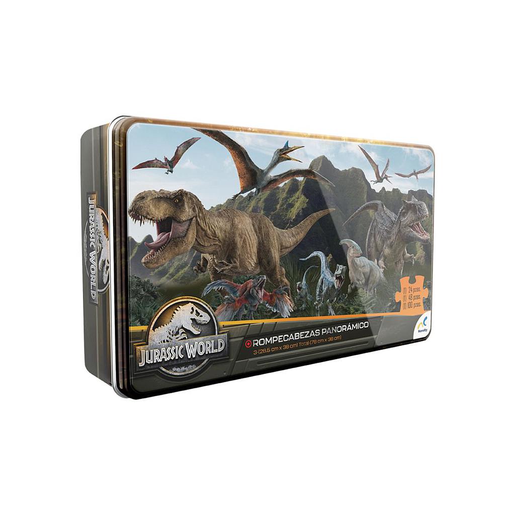 PUZZLE PANORAMICO 3 EN 1 DE 24/48/100 PZS. JURASSIC WORLD +6a. (COD.JCA3437)