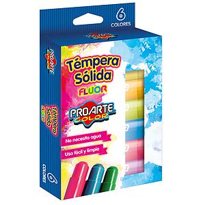 TEMPERA SOLIDA PROARTE FLUORESCENTE 6 COL.