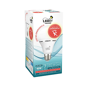 AMPOLLETA LED EMERGENCIA MACROTEL LEDBY 7W LUZ FRIA E27