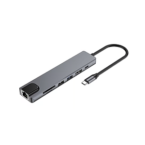 DOCKING STATION TECMASTER 7 EN 1 USB C A HDMI-USB3.0-USB2.0-USB-C--LECTORSD-PD3.0-RJ45