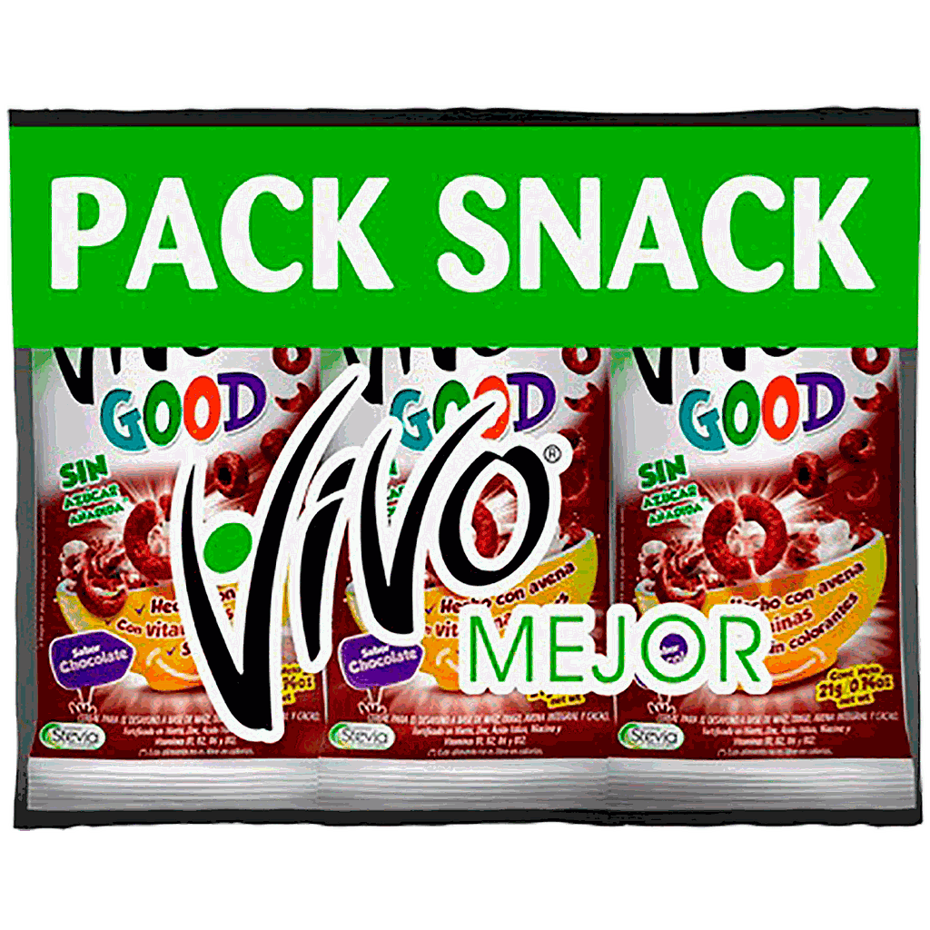 PACK SNACK VIVO SHOT GOOD CHOCOLATE 7 UNID. X 18GRS.