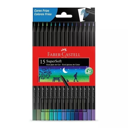 LAPICES DE COLORES FABER 15 COLORES SUPERSOFT FRIOS