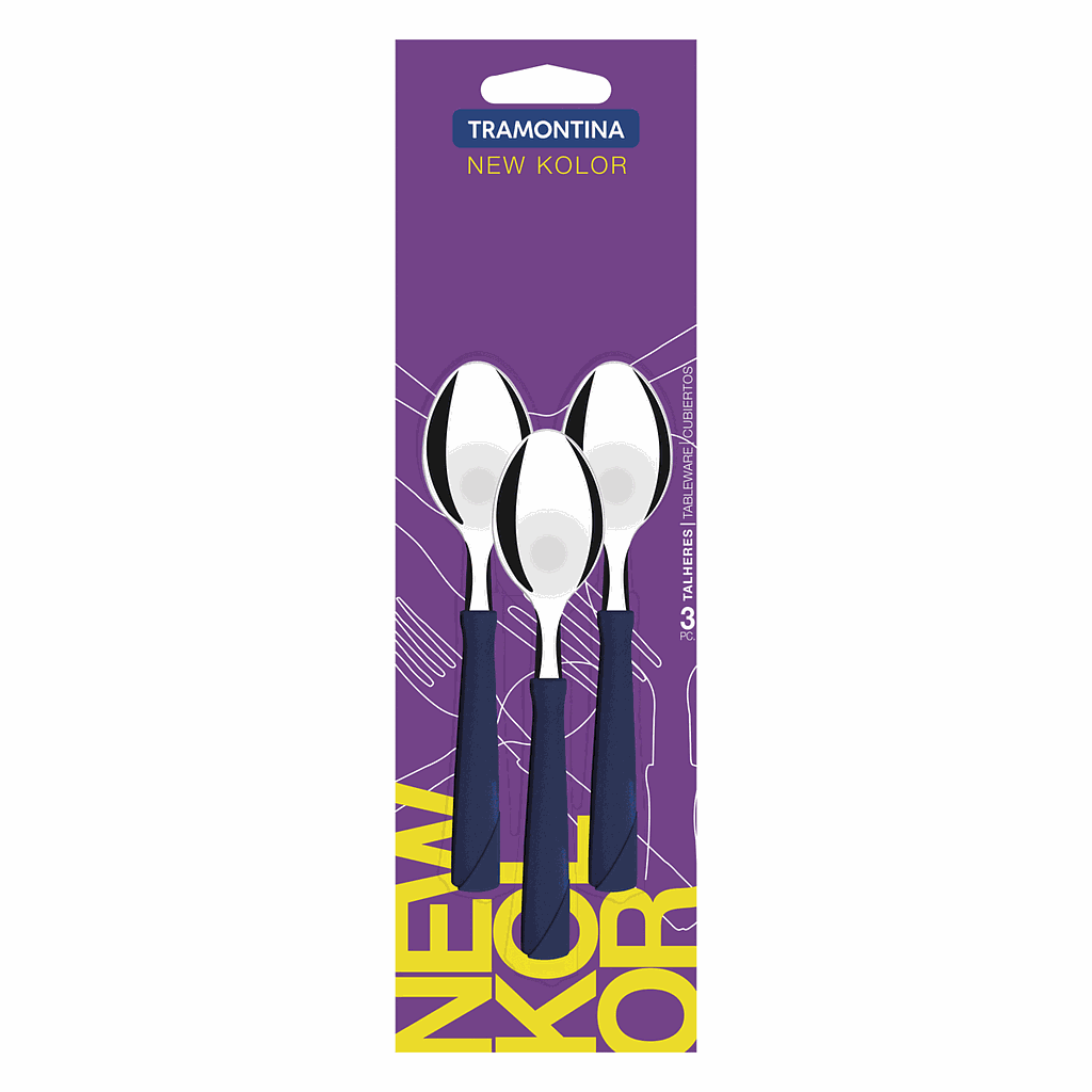 JUEGO DE CUCHARAS DE TE TRAMONTINA 3 PIEZAS NEW KOLOR