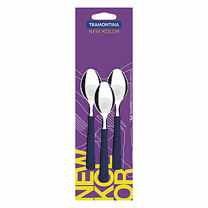 JUEGO DE CUCHARAS DE TE TRAMONTINA 3 PIEZAS NEW KOLOR