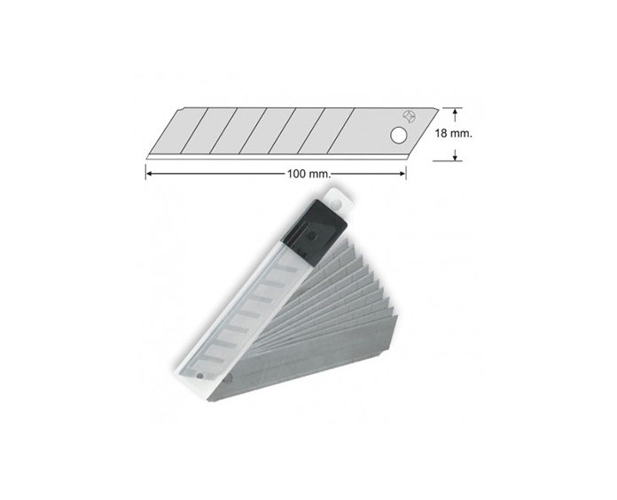 REPUESTO CUCHILLO CARTONERO TORRE 18MM x 10 UND ( CM )