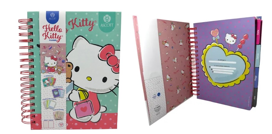 PLANNER ASCOTT HELLO KITTY 17,8 X 23,5 CMS 144 HJS. NO FECHADO
