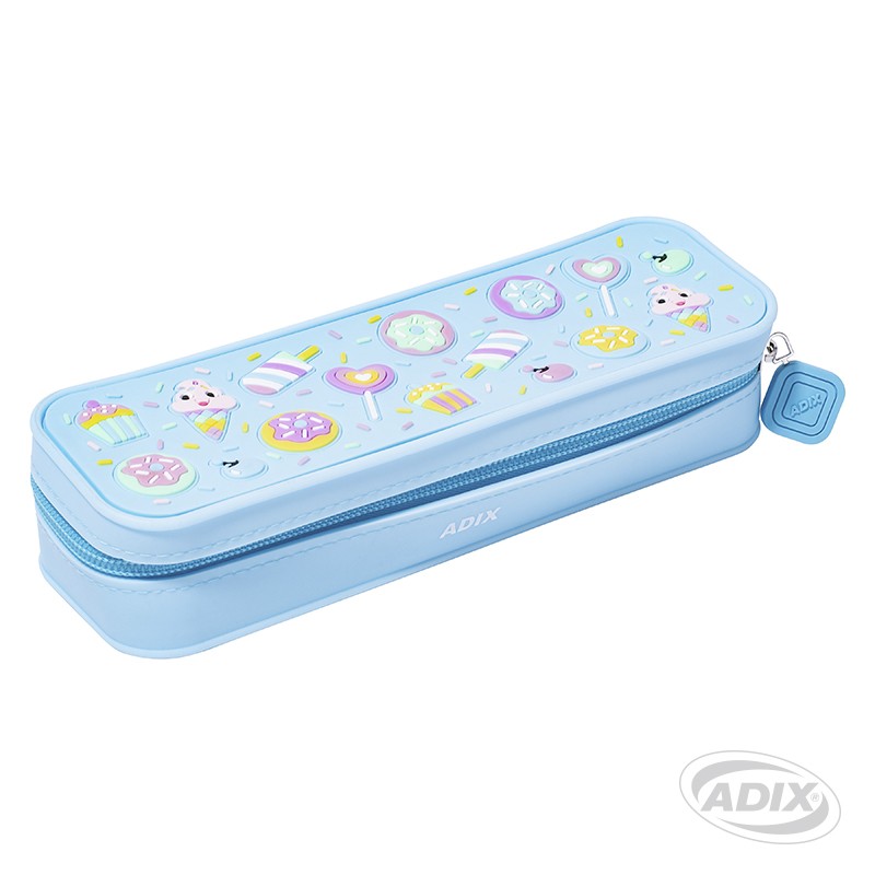ESTUCHE ESCOLAR ADIX SILICONA CELESTE (A503245) ( DESC. )