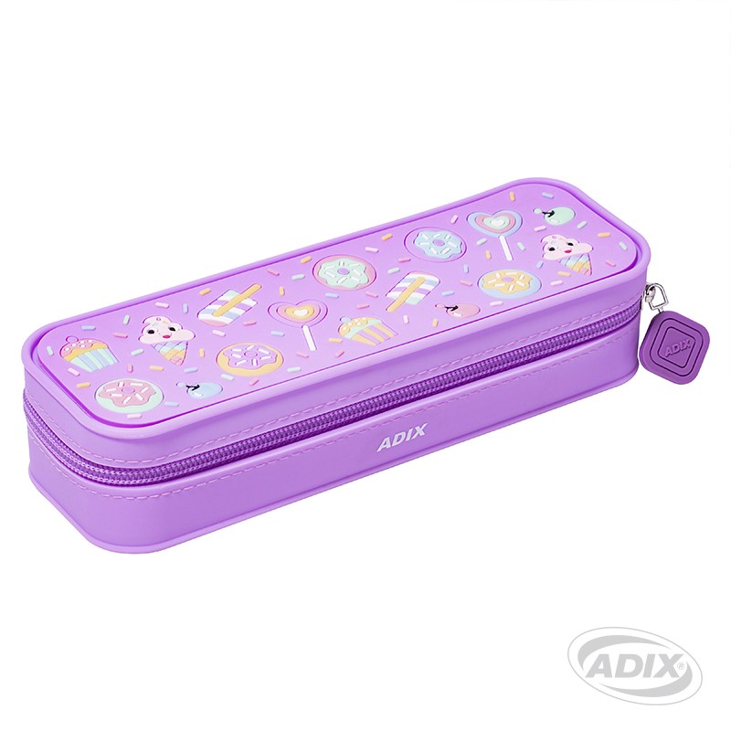 ESTUCHE ESCOLAR ADIX SILICONA LILA (A503246) ( DESC. )
