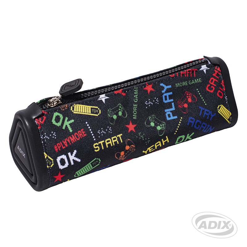 ESTUCHE ESCOLAR ADIX NEGRO C/BORDE DE SILICONA NEGRO(A503238) ( DESC. )