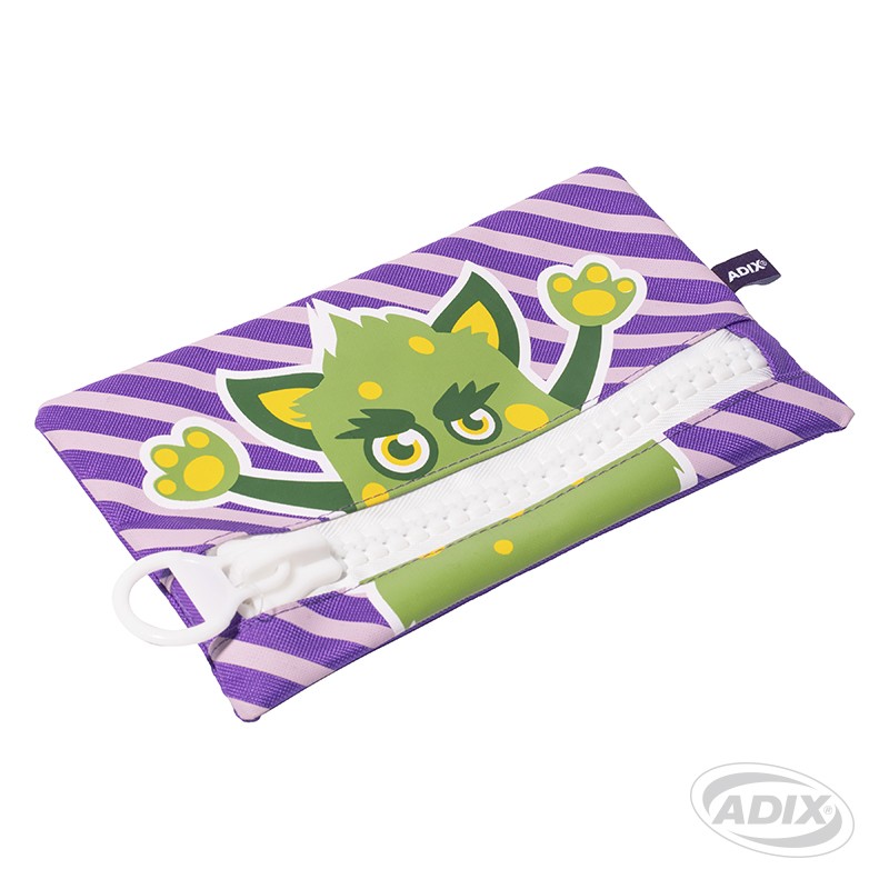 ESTUCHE ESCOLAR ADIX MORADO CON CIERRE BLANCO (A503243) ( DESC. )