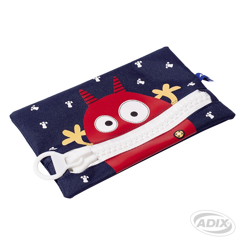 ESTUCHE ESCOLAR ADIX AZUL OSCURO CON CIERRE BLANCO (A503244)